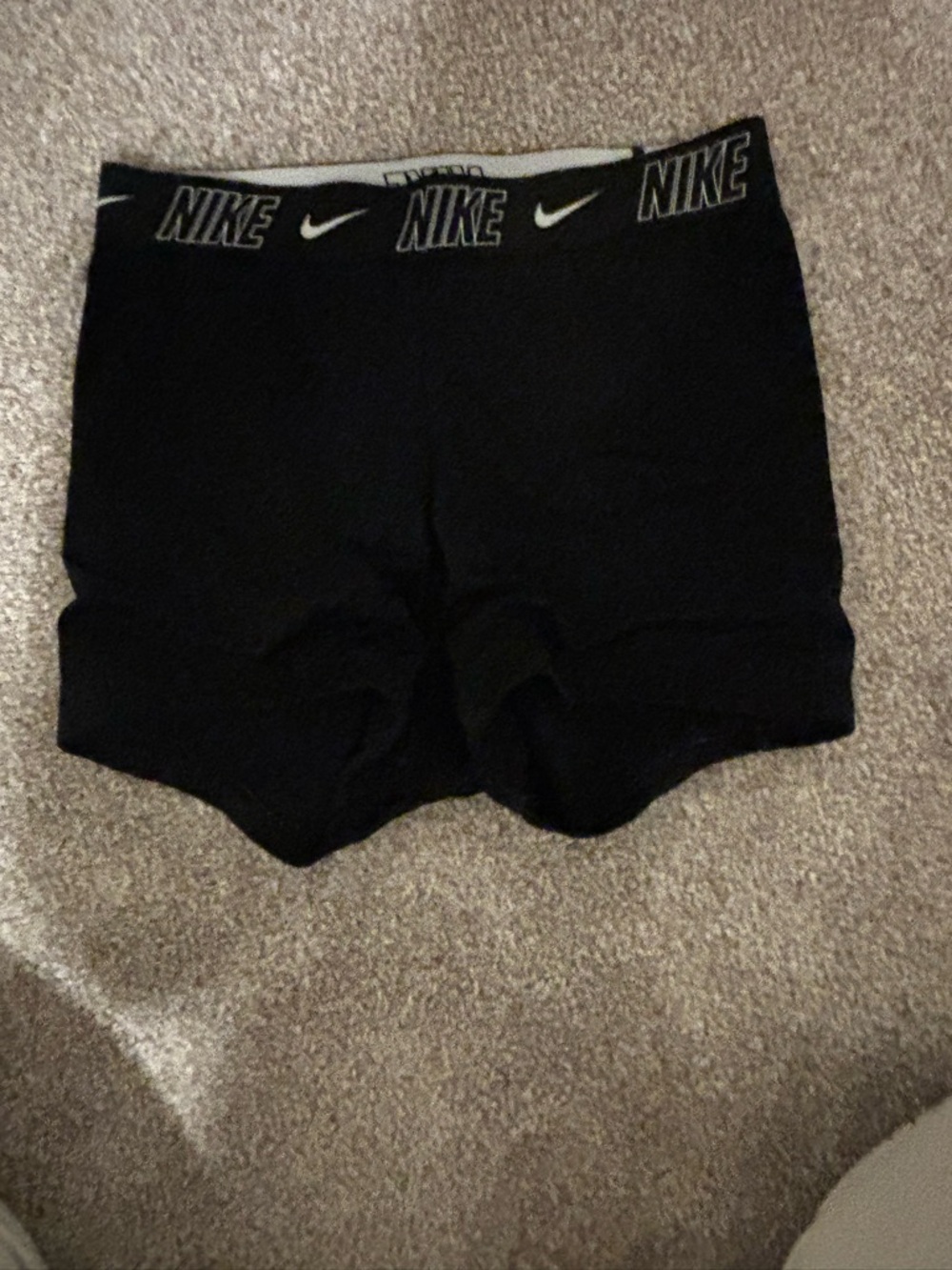 Nike Black Stretch Logo Waistband Athletic Shorts